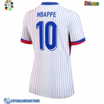 Fotballdrakt Dame Frankrike Kylian Mbappe #10 Bortedrakt EM 2024 Kortermet